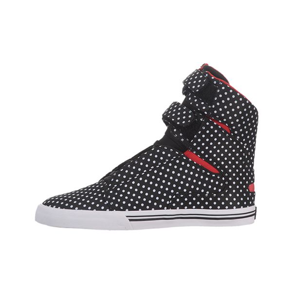 Supra Womens Society High Top Shoes - Black White | Canada D7130-2D24